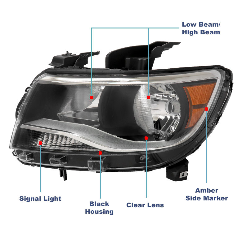 For Chevy Colorado Halogen Replacement Headlights