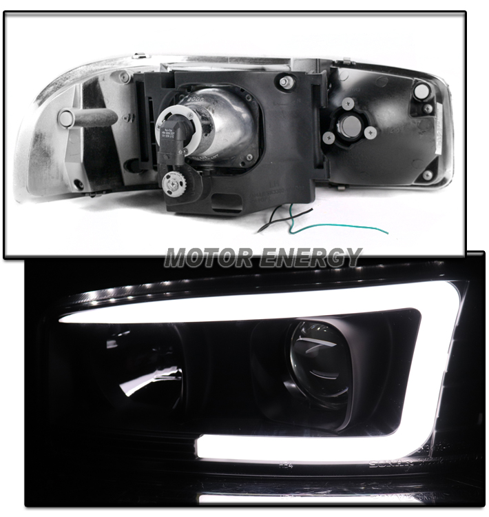 For 1999-2006 GMC Sierra / 2000-2006 Yukon Denali LED Projector Headlights Headlamps with 50W 6000K HID Conversion Kit - Black