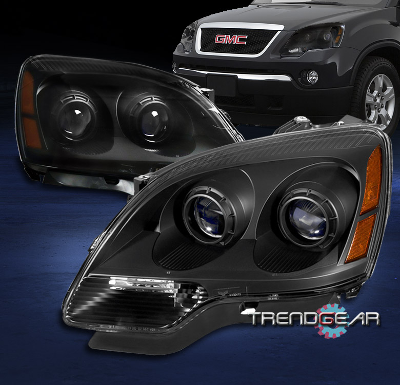 For Gmc Acadia Halogen Projector Headlights Headlamps Black Lh Rh Pair Ebay