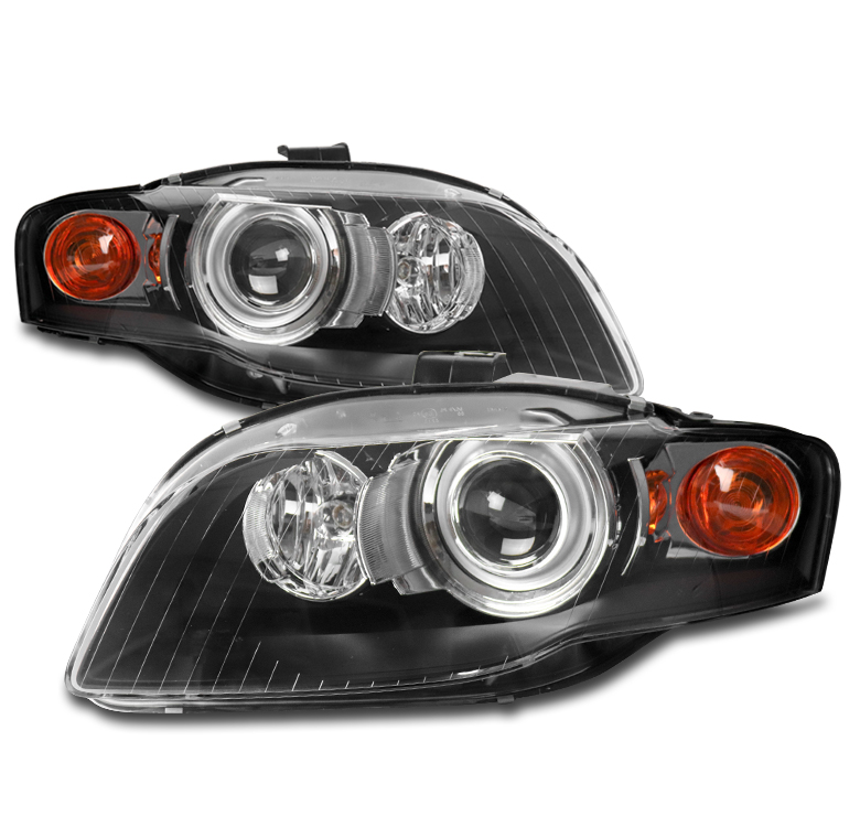 For 05 08 Audi A4 Quattro S4 B7 Hid Type Projector Headlight Headlamp Lamp Black Ebay