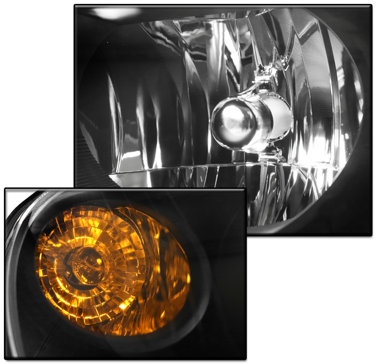 FOR 06-11 CHEVY HHR WAGON REPLACEMENT HEADLIGHTS HEADLAMPS BLACK W/10K