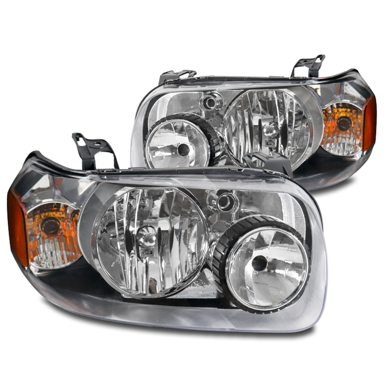 For 05 06 07 Ford Escape Replacement Headlight Headlamp Lamp Assembly Chrome Set Ebay